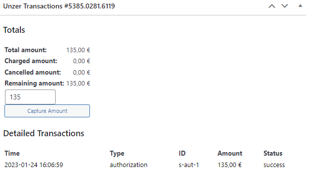 WooCommerce order’s detail view